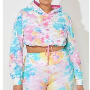 NWT Swimsuits for All Sorbet Cropped Terry Hoodie | Cropped | 1X